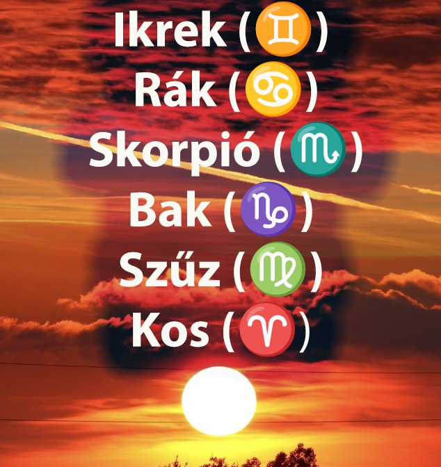 Horoszkóp Szerdára – Ikrek (♊) Rák (♋) Skorpió (♏) Bak (♑) Szűz (♍) Kos (♈ Bővebben lent >>