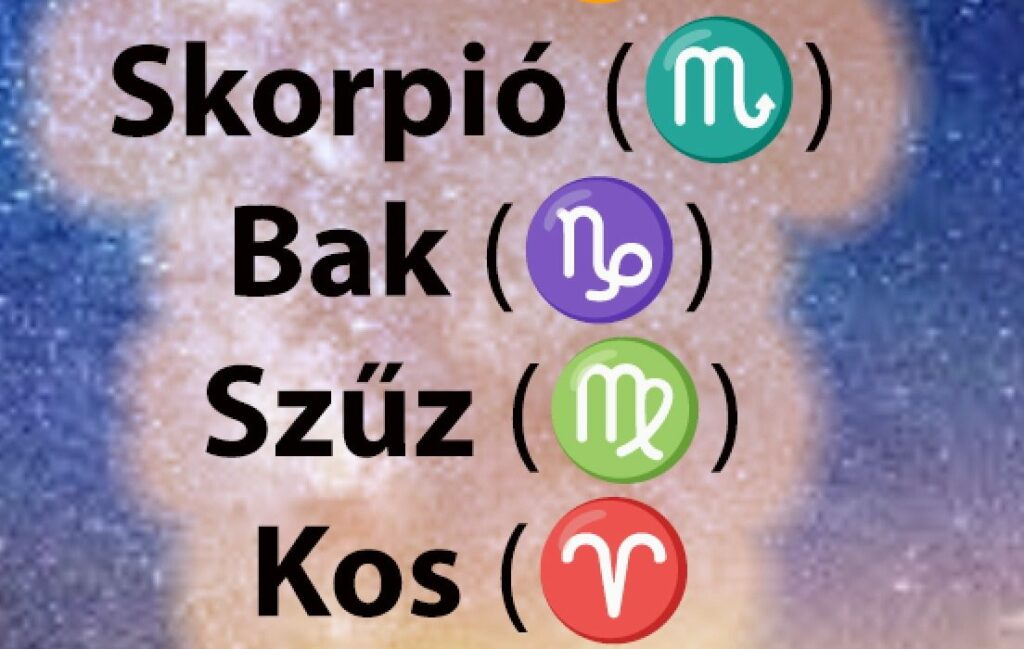 Horoszkóp csütörtökre Ikrek (♊) Rák (♋) Skorpió (♏) Bak (♑) Szűz (♍) Kos (♈