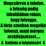 VICC: Megcsörren a telefon, a feleség pedig lóhalálában rohan, hogy felvegye