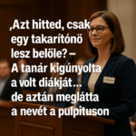 Azt hittem, örökre takarítónő maradsz…” – mondta nevetve az egykori tanár. De a következő pillanatban elhallgatott, amikor megpillantotta a pulpituson ülő nőt…