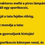 Vicc: A traktoros mellé beáll egy sportkocsi a pirosnál
