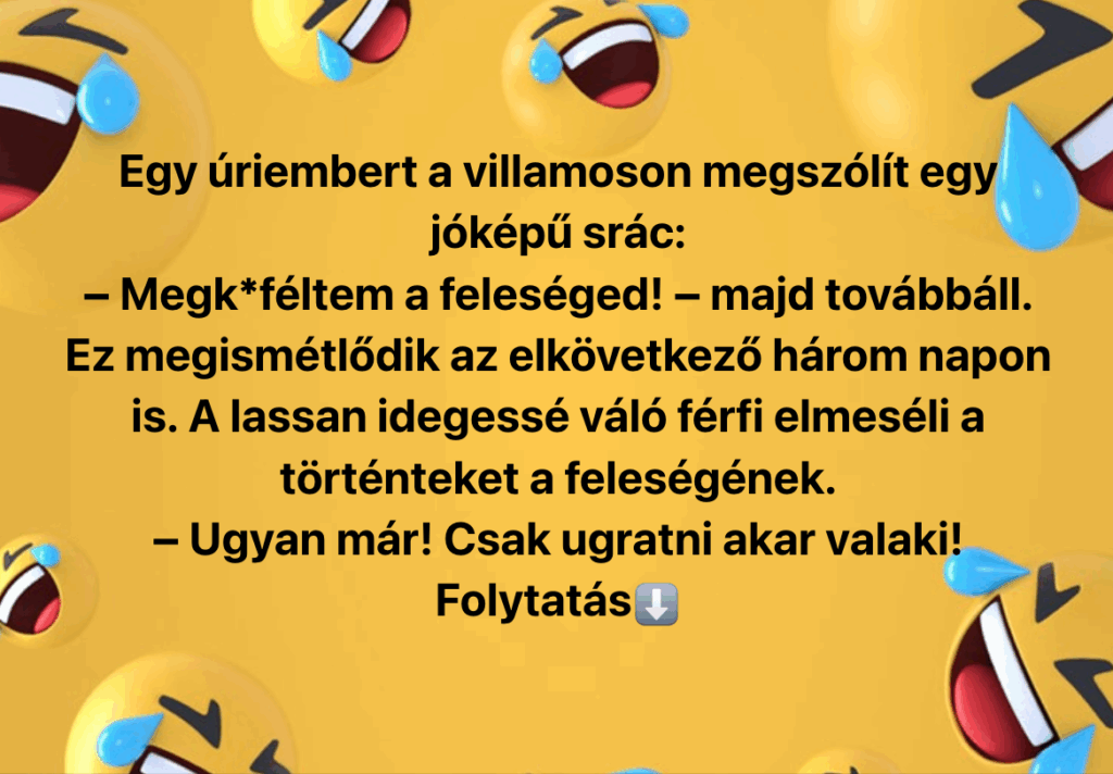 Egy úriembert a villamoson megszólít egy jóképű srác