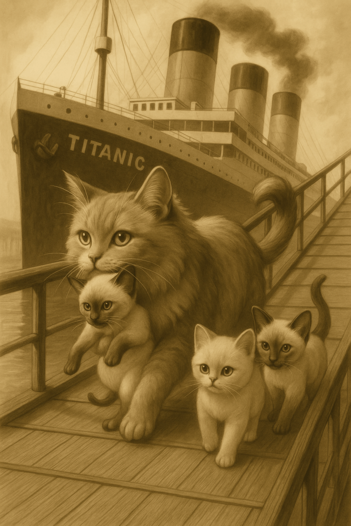 Egy macska, aki hiába figyelmeztette a Titanic utasait a közelgő eseményre, senki sem foglalkozott vele.. pedig..