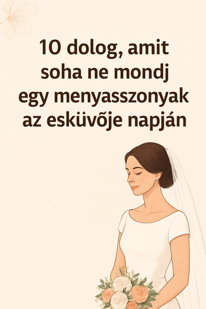 10 dolog, amit soha ne mondj egy menyasszonynak az esküvője napján