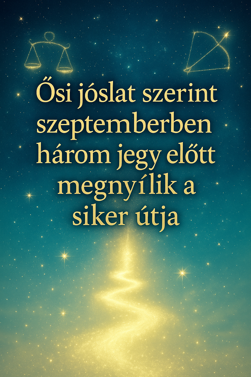 „Ősi jóslat szerint szeptemberben három jegy előtt megnyílik a siker útja” „Ősi jóslat szerint szeptemberben három jegy előtt megnyílik a siker útja”