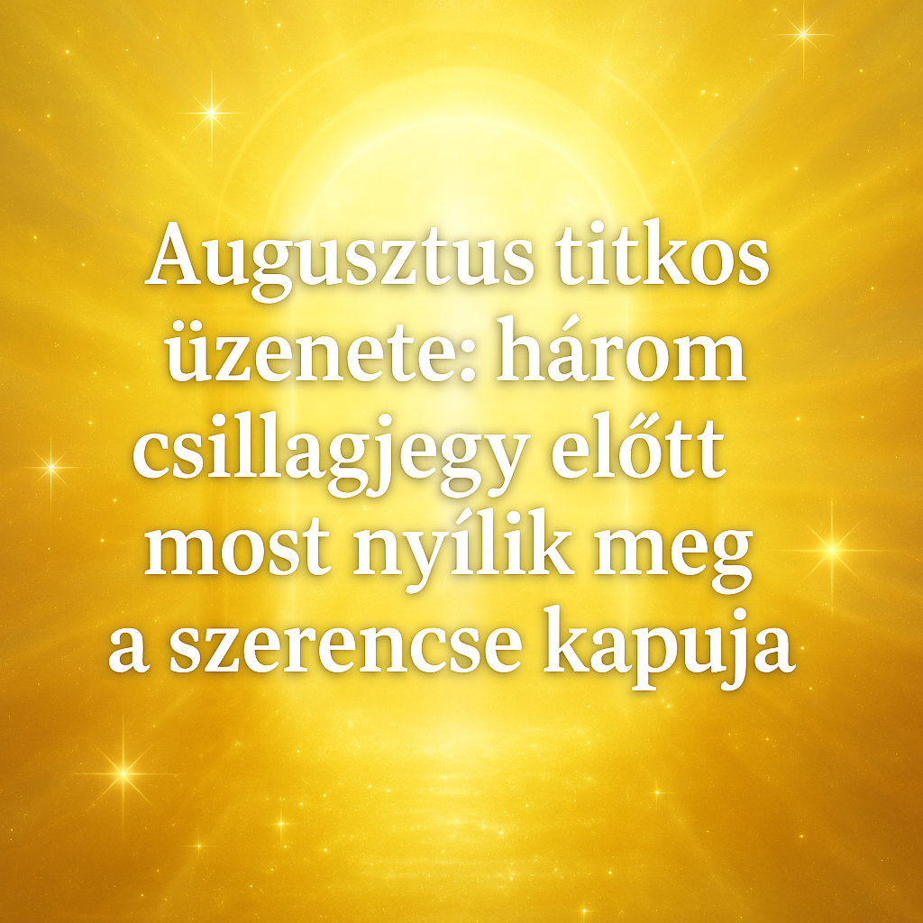 „Augusztus titkos üzenete: három csillagjegy előtt most nyílik meg a szerencse kapuja” „Augusztus titkos üzenete: három csillagjegy előtt most nyílik meg a szerencse kapuja”