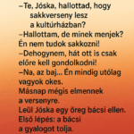 A faluban beszélget két roma barát. éáéá