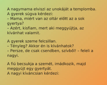 A nagymama elviszi az unokáját a templomba. A nagymama elviszi az unokáját a templomba.