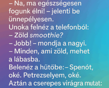 Nagymama reggel belép a konyhába, kezében a sodrófa. Nagymama reggel belép a konyhába, kezében a sodrófa.