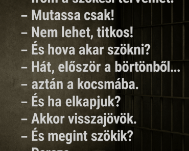 Egy rab ül a cellában, bejön az őr: