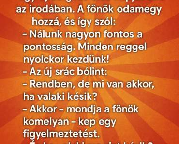 Egy új dolgozó első napját tölti az irodában. Egy új dolgozó első napját tölti az irodában.