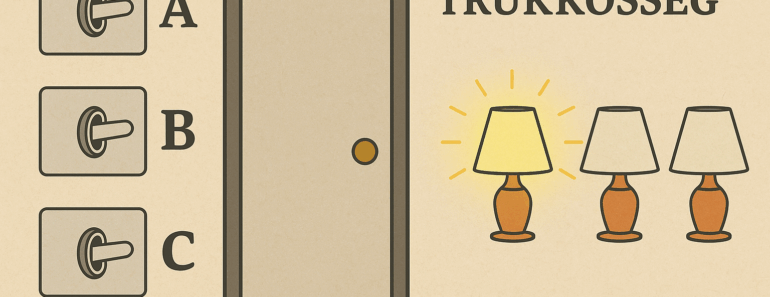 Találd ki, melyik kapcsoló melyik lámpát irányít – garantáltan, egyetlen bejárással.