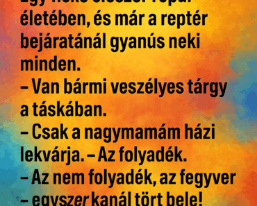 Egy férfi először repül életében. Egy férfi először repül életében.