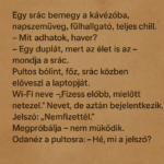 Egy srác bemegy a kávézóba, napszemüveg, fülhallgató, teljes chill. l