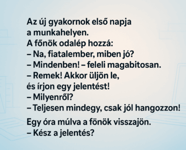 Az új gyakornok első napja a munkahelyen. Az új gyakornok első napja a munkahelyen.