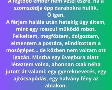 A szomszéd bácsi, aki észrevette, hogy összetörtem, mielőtt én magam bevallottam volna