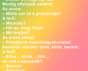 Egy férfi bemegy az orvoshoz. Egy férfi bemegy az orvoshoz.