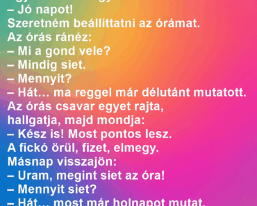 Egy fickó bemegy az órásboltba. Egy fickó bemegy az órásboltba.