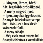 A meny éppen süti a vasárnapi ebédhez a húst, amikor az anyós hirtelen besétál a konyhába, mintha ő lenne a minőségellenőr. 0faf5c23-fae4-497a-b31b-b26ec34961b4