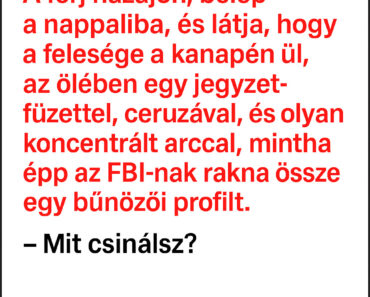 A férj azt hitte, csak egy nyugodt estére megy haza… de amit a felesége listába rendezett, attól minden pasi lefagyott!