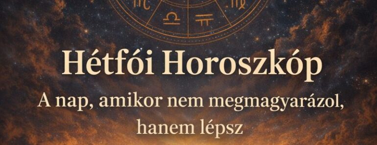 Hétfői Horoszkóp – A nap, amikor nem megmagyarázol, hanem lépsz