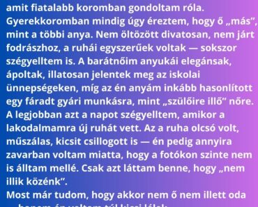 „Anyám utolsó ajándéka”