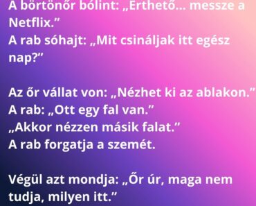 A börtönőr körbejárja a cellákat.