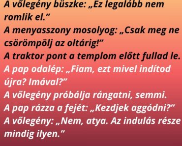 A vőlegény traktorral érkezik az esküvőre.