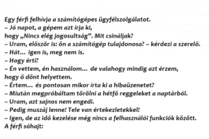 Egy férfi felhívja a számítógépes ügyfélszolgálatot.