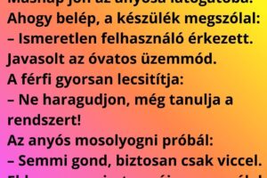 Egy férfi hazaviszi az új okosasszisztenst, és nagy lelkesen beállítja.