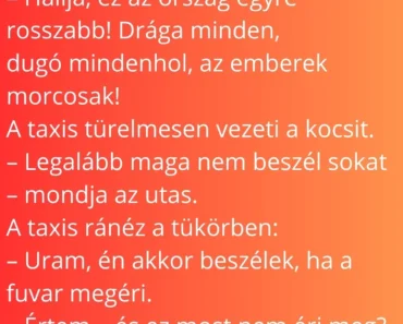 A taxisofőr és a túl őszinte utas