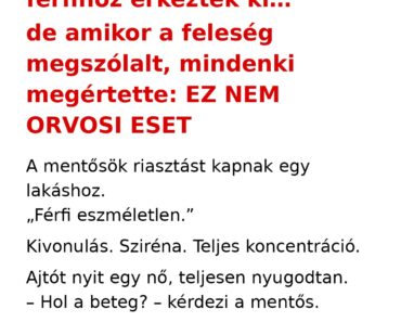 A mentősök eszméletlen férfihoz érkeztek ki… de amikor a feleség megszólalt, mindenki megértette: EZ NEM ORVOSI ESET 😳🚑💥