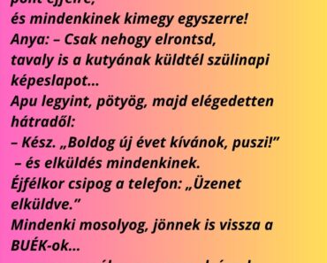 Szilveszter este apu kitalálja, hogy idén „modernül” intézi a köszöntést.