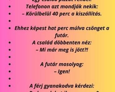 Egy család pizzát rendel.