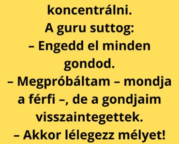 A férfi első meditációs óráján ül, próbál koncentrálni.
