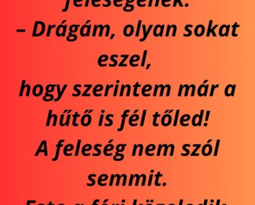 A férj beszólogat a feleségének: