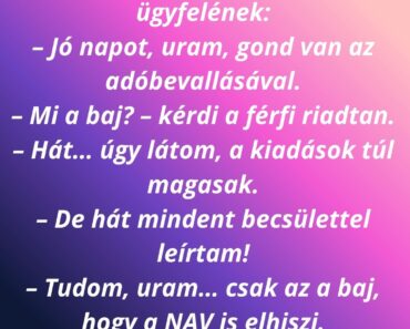 A könyvelő telefonál az ügyfelének: