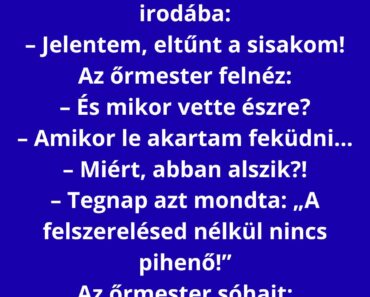 A sorkatona bemegy az irodába: