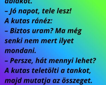 Egy férfi beáll a benzinkútra, lehúzza az ablakot.