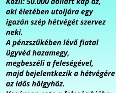 Egy idős hölgy végrendeletet készíttet az ügyvédjével.