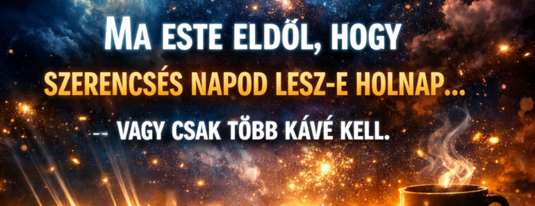 „Ma este eldől, hogy szerencsés napod lesz-e holnap… vagy csak több kávé kell.”