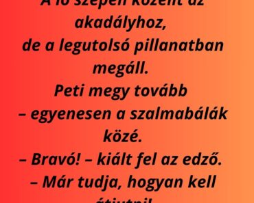 Peti a díjugratás alapjait gyakorolja.