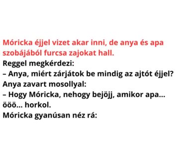 Móricka megkérdezi, miért zárják be az ajtót