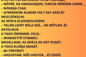 Egy apáca taxiba ül.