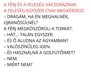 A férj és a feleség vacsoráznak.
