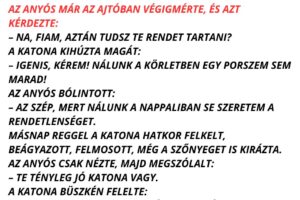 A katona először vitte haza bemutatni a feleségét a laktanya után.