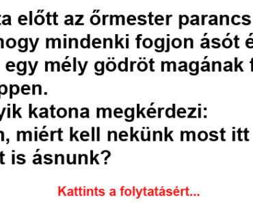 A csata előtt az őrmester parancsba adja