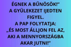 Egy pap prédikál a templomban a pokolról: