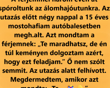 A nő a család helyett a hajóutat választotta, és mire hazatért, mindent elveszített