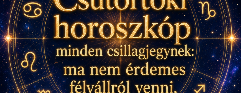Csütörtöki horoszkóp minden csillagjegynek: ma nem érdemes félvállról venni, amit az élet eléd tesz